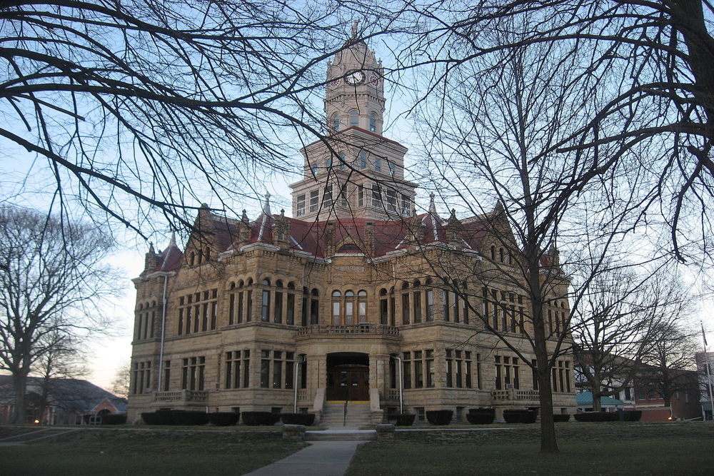 Edgar County Courthouse in Paris, a city where residents are projected to experience a $2,587,008 tax increase.