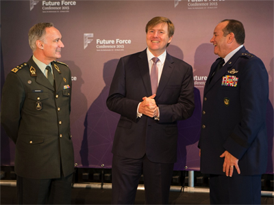 General Tom Middendorp, the Chief of Defence Netherlands Armed Forces, The King of the Netherlands, Willem-Alexander and General Philip Breedlove, Supreme Allied Commander Europe