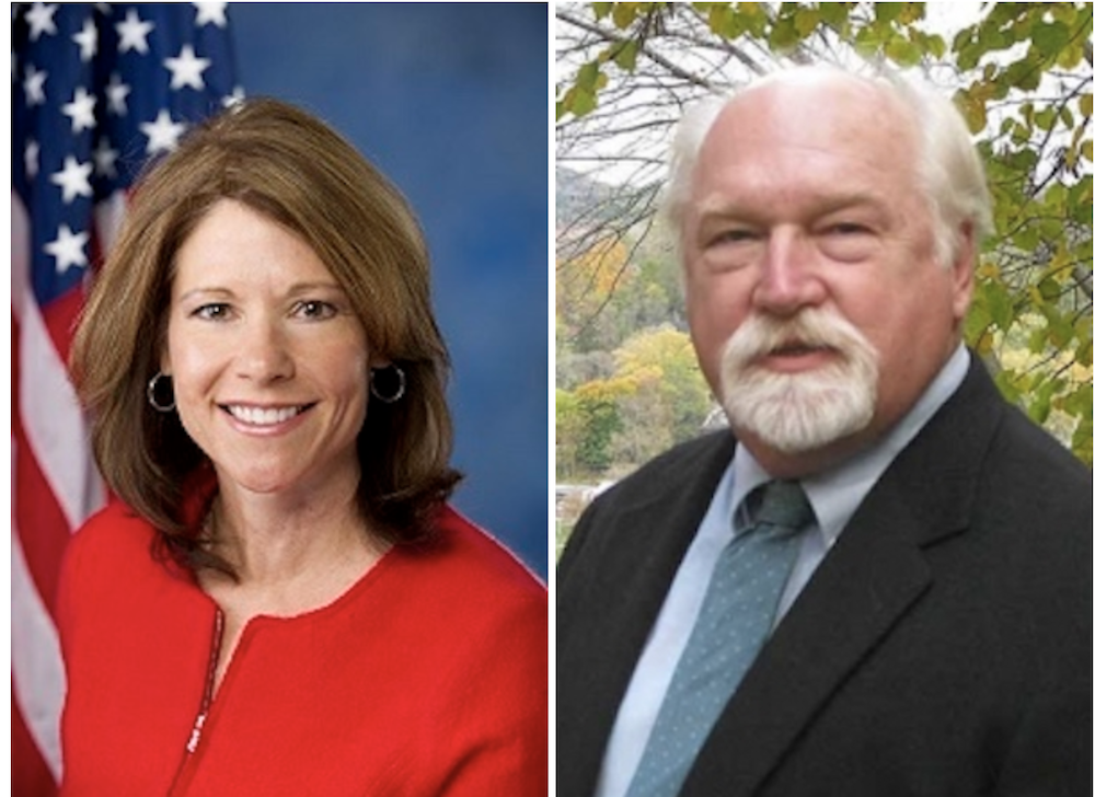 Cheri Bustos, left, and William Fawell