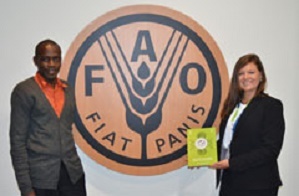 Laura Grubb and Samba Ouma Zablon taking the Canberra Youth Ag-Declaration to the conference of the United Nations Committee on World Food Security (UN CFS) at the FAO in Rome.