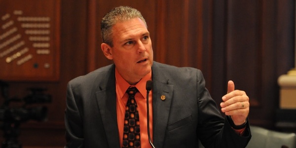newly named House Republican Conference Chairman State Rep. Keith Wheeler (R-Oswego) speaking on the floor of the House