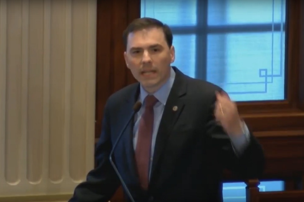 Rep. Thomas Morrison (R-Palatine) on the floor of the Illinois State House earlier this year