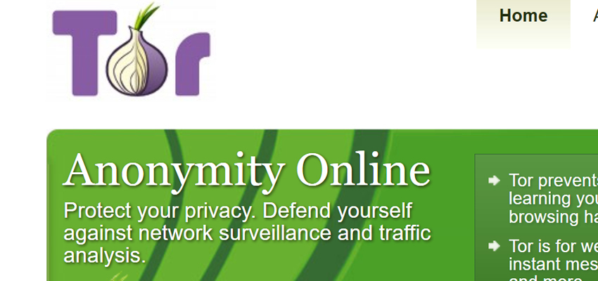 A screenshot of the Tor.org website, taken April 20.
