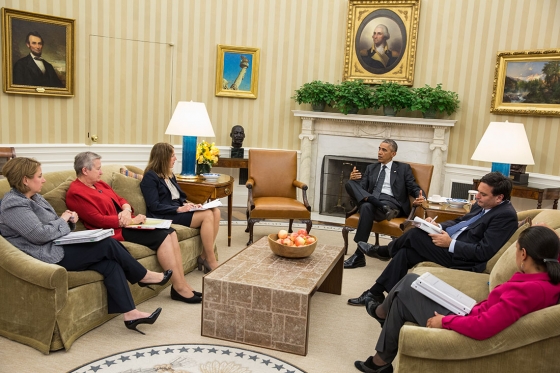 President Obama meets with his Ebola-response team in October.