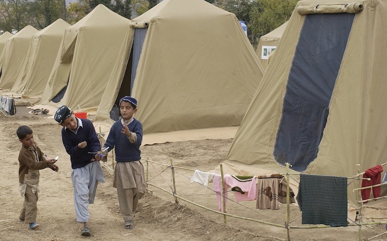 Refugee camp in Shinkiari, Pakistan.