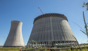 Cooling towers for the new Vogtle Units 3 and 4, currently under construction.