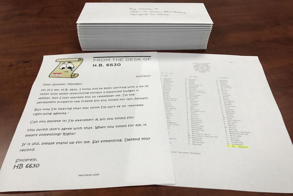 House Democrats receive personalized letters.