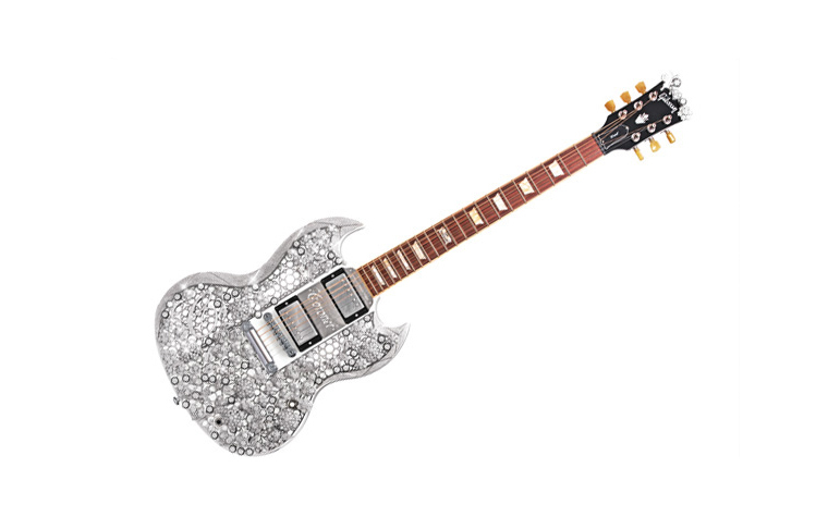 The CORONET diamond guitar, created by Lifestyle Fine Jewelry.