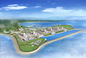 An artist's rendering of the Haiyang Nuclear Power Plant under construction in China.