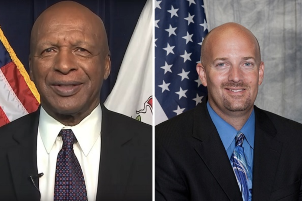 Jesse White, left, and Jason Helland