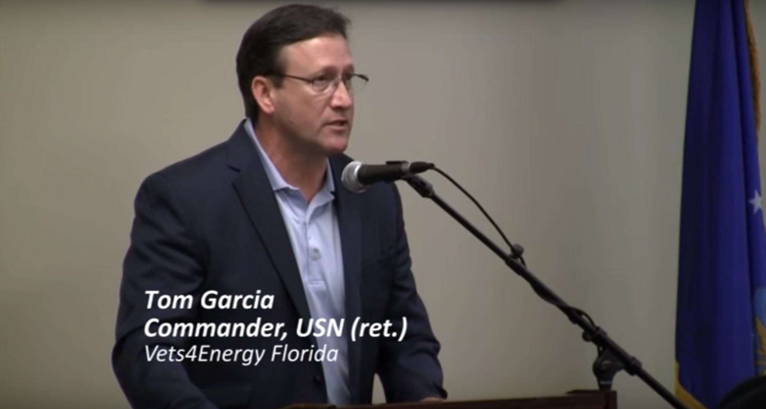 Tom Garcia, Commander, USN (ret), co-chair, Florida Vets4Energy