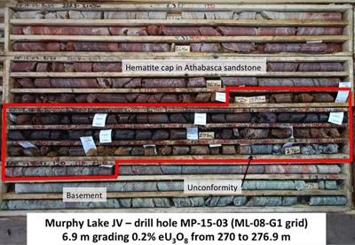 Sample taken from the discovery of uranium ore at Murphy Lake in Saskatchewan.