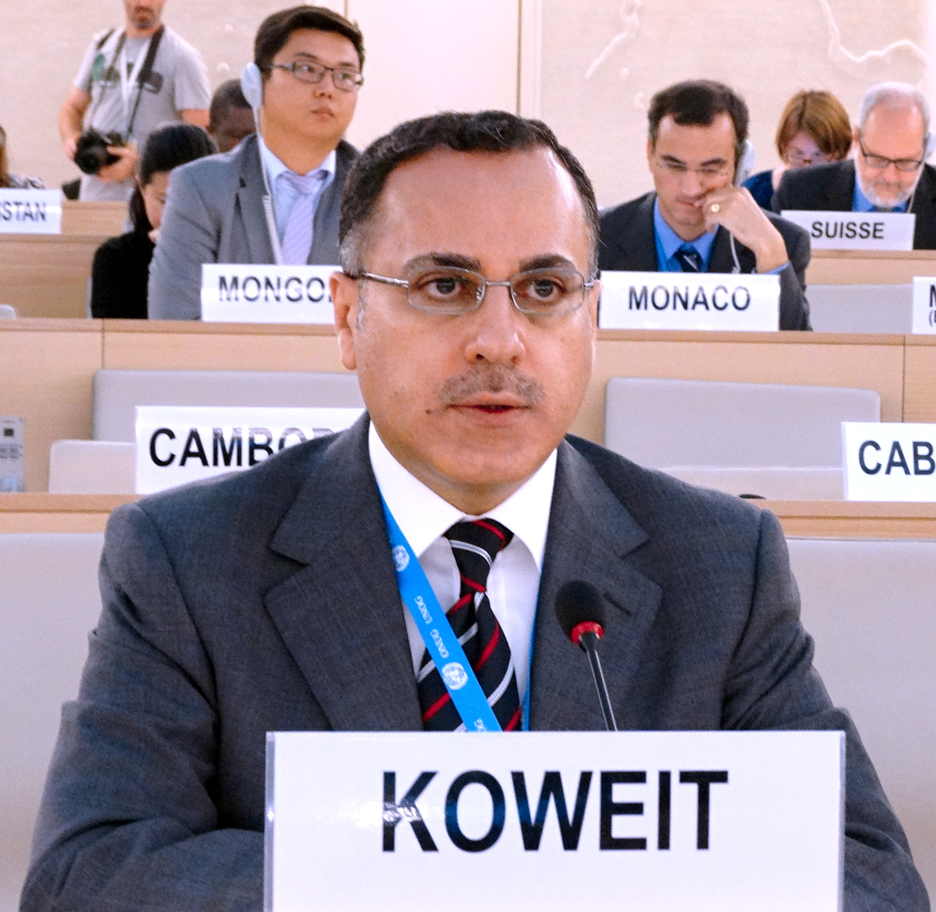 Kuwait's permanent delegate to the U.N. and International Organizations in Geneva Ambassador Jamal Al-Ghunaim speaks in Geneva this week during meetings with fellow BTWC member nations' envoys.