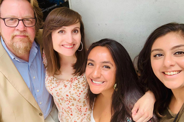 Sarah Chambers, second from left, with fellow Chicago-area educators Richard Berg to her right and Valeria Vargas and Fabiana Casas