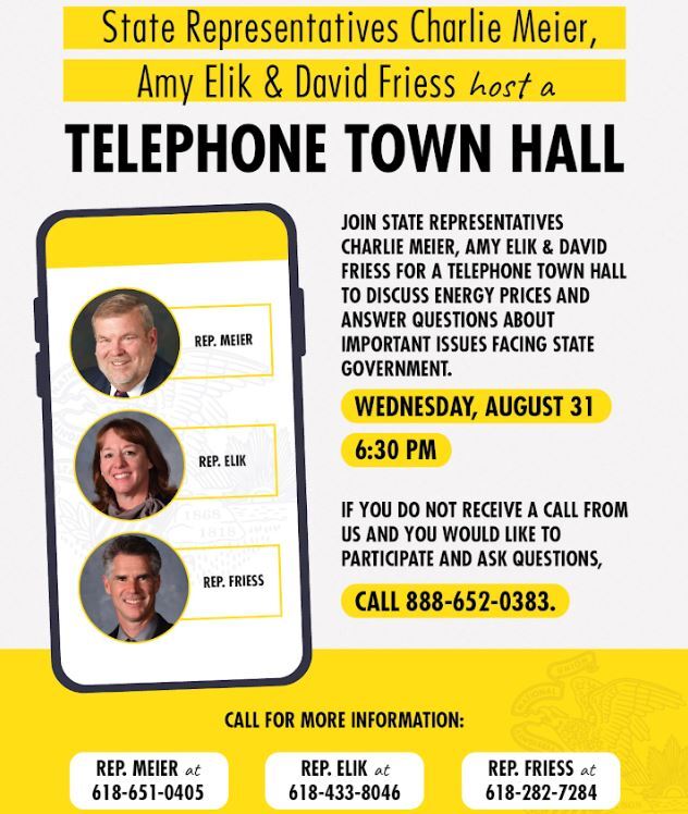 Elik, Meier and Friess to host Telephone Town Hall Madison St