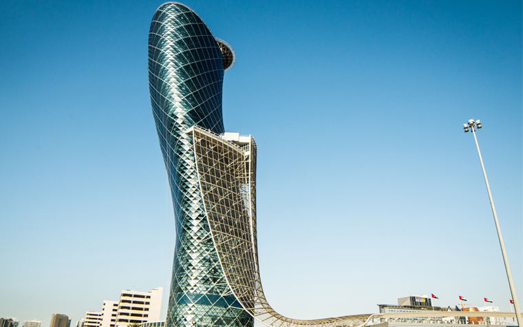 The Capital Gate Tower in Abu Dhabi