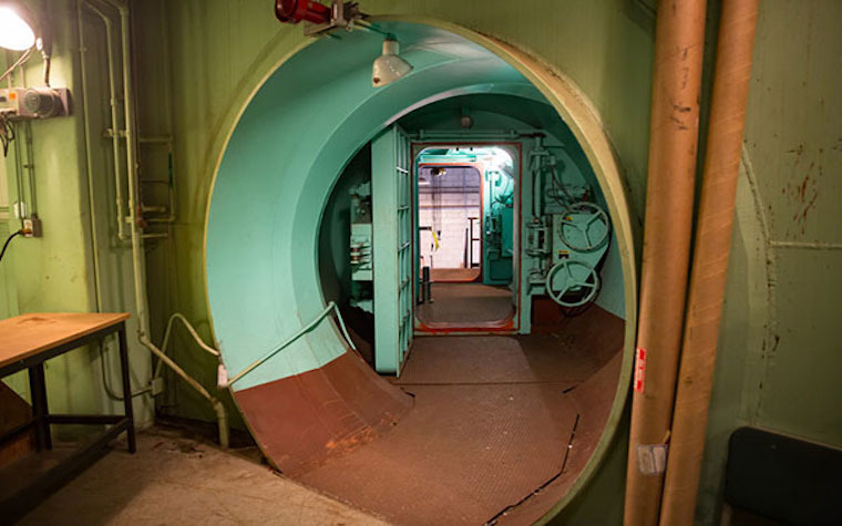 Nuclear reactor plant tour takes place before it is dismantled.