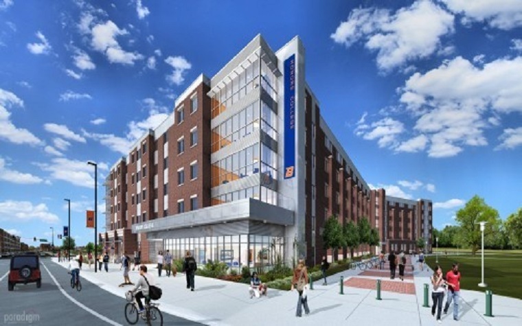 The facility will serve as an Honors College living and learning center, combining housing for 650 students with dining, classrooms and other services.