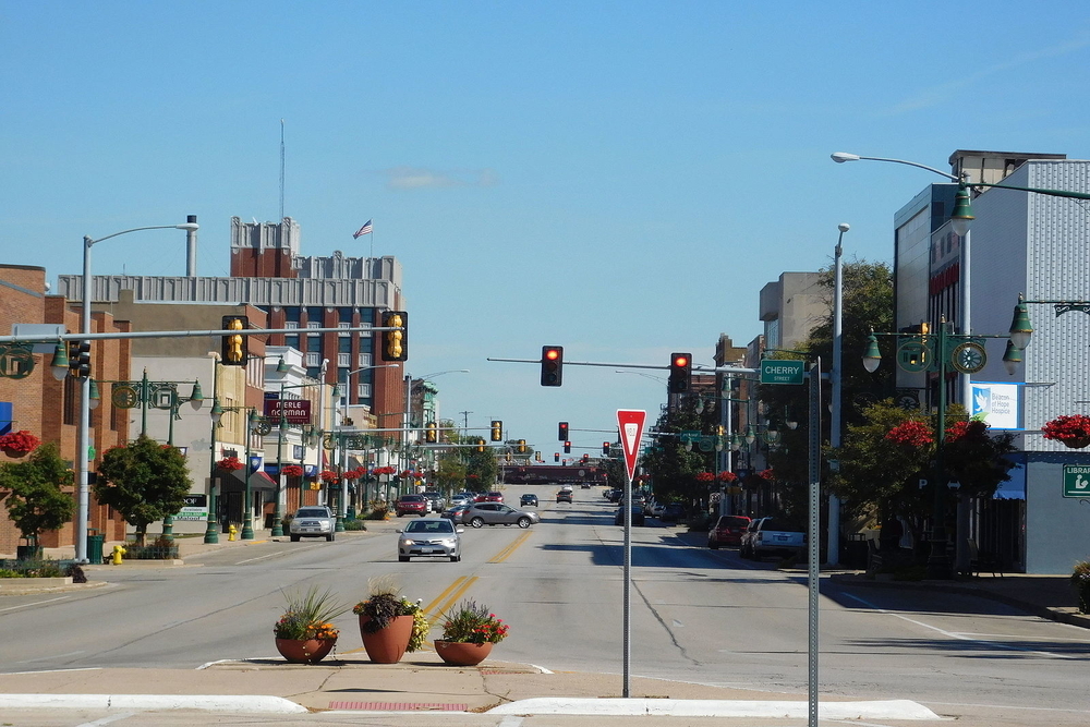 Downtown Galesburg, a city in which residents are projected to experience a $6,573,566 tax increase this year.