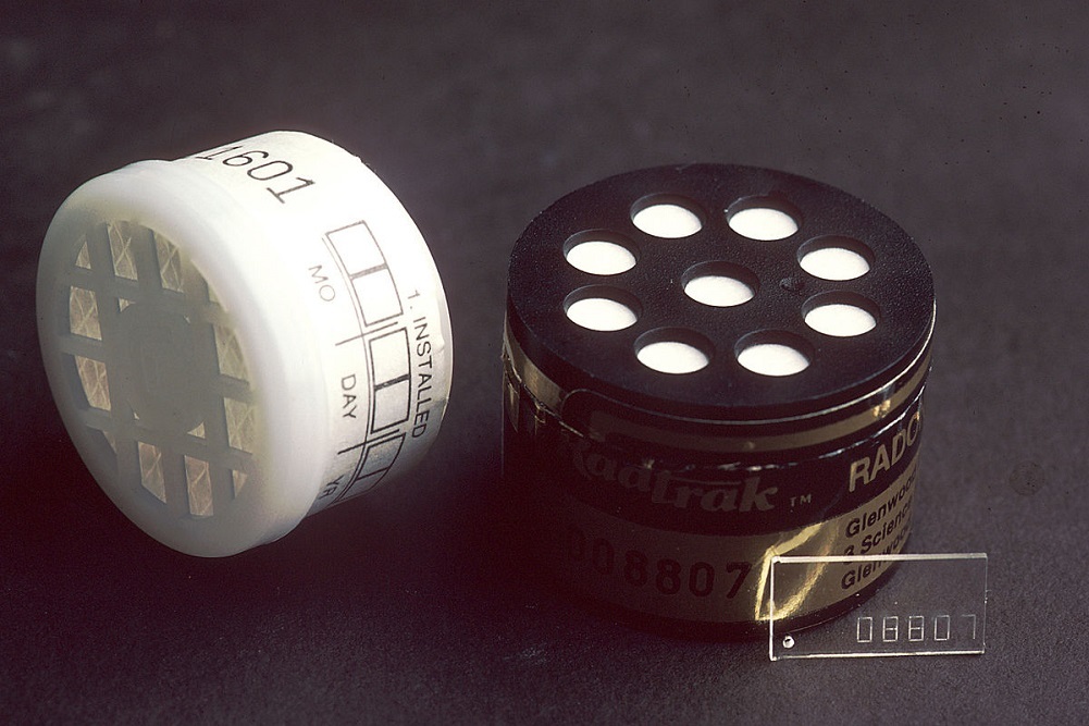 Test kit for radon gas.