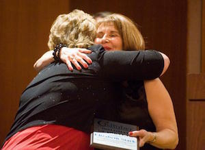 Chamber President and CEO Cindy White presented Elizabeth Stark of First Mid-Illinois Bank & Trust with the Chamber’s Diplomat of the Year award.