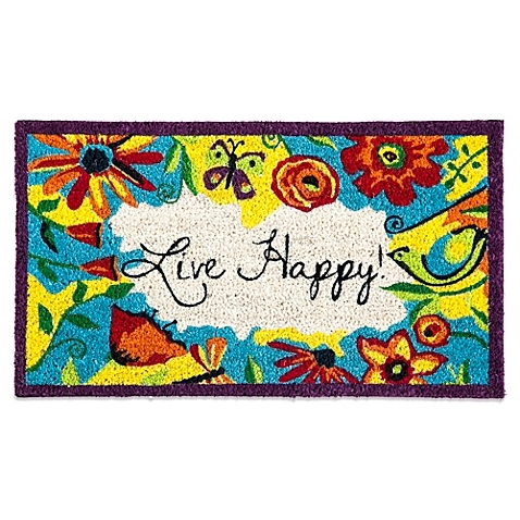 Live Happy Coir Mat available from Bed Bath and Beyond