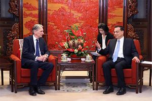 U.K. Foreign Secretary, Philip Hammond and Premier Li Keqiang meet in Beijing.