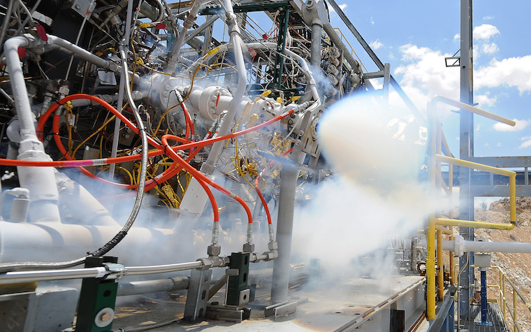 A rocket pre-burner test