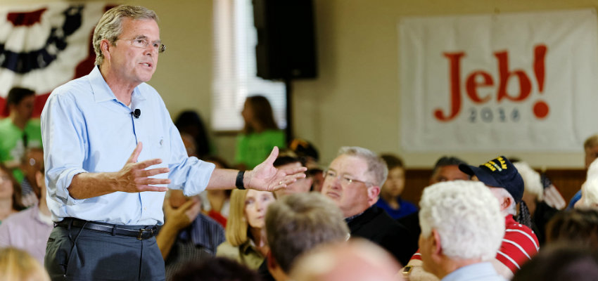 Bush speaks to voters in Hudson, New Hampshire on July 8, 2015.