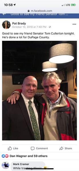 Brady and Cullerton on Brady's Facebook page
